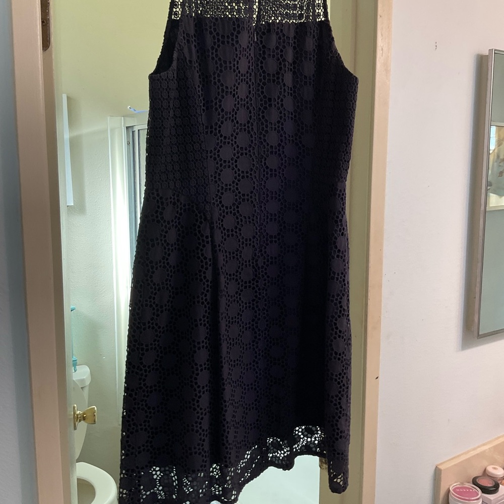 Tory Burch Black Crochet Lace Mini Dress